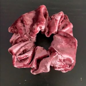 Pink velvet scrunchie